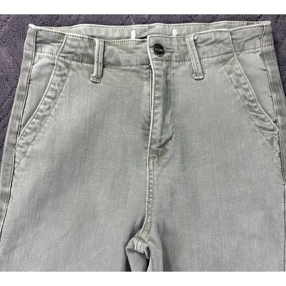 Risen High Rise Side Twill Tape Detail Straight Pants Jeans 5 army green soft! - Picture 11 of 11